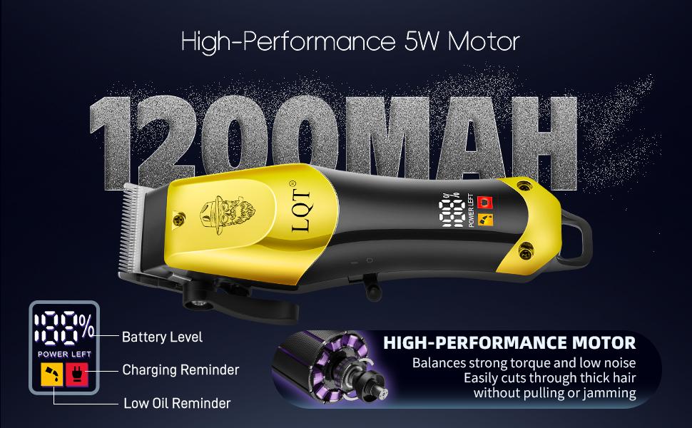 LQT Gold & Black 3-in-1 Men's Grooming Kit, Cordless Hair Clipper, Nose Trimmer & 6-Head Electric Shaver, Complete Rechargeable Barber Set for Head Shaving, Fades & Beard Styling