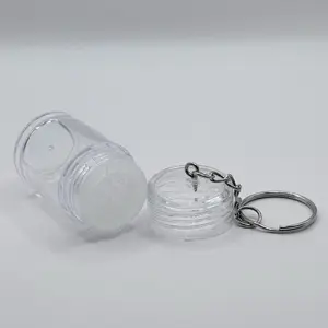Mini Spice Keychain - Clear Plastic Container with Key Ring for Small Spices or Essentials