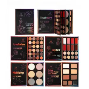 55-Color Foldable Makeup Book Palette - All-in-One Kit with Eyeshadow, Highlighter, Blush & Contour, Travel-Friendly Gift for Beauty Lovers, Makeup Kit Set