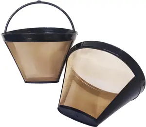 2 count  Coffee Filter Basket, No.4 Cone Coffee Maker Filters, for Ninja and Cuisinart Coffee Maker Machines Brewers Filter Replacement