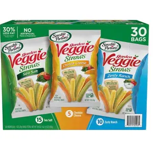 Sensible Portions Garden Veggie Straws Sea Salt Cheddar Cheese 30 Bags 30% Less Fat No Artificial Flavors or Preservatives