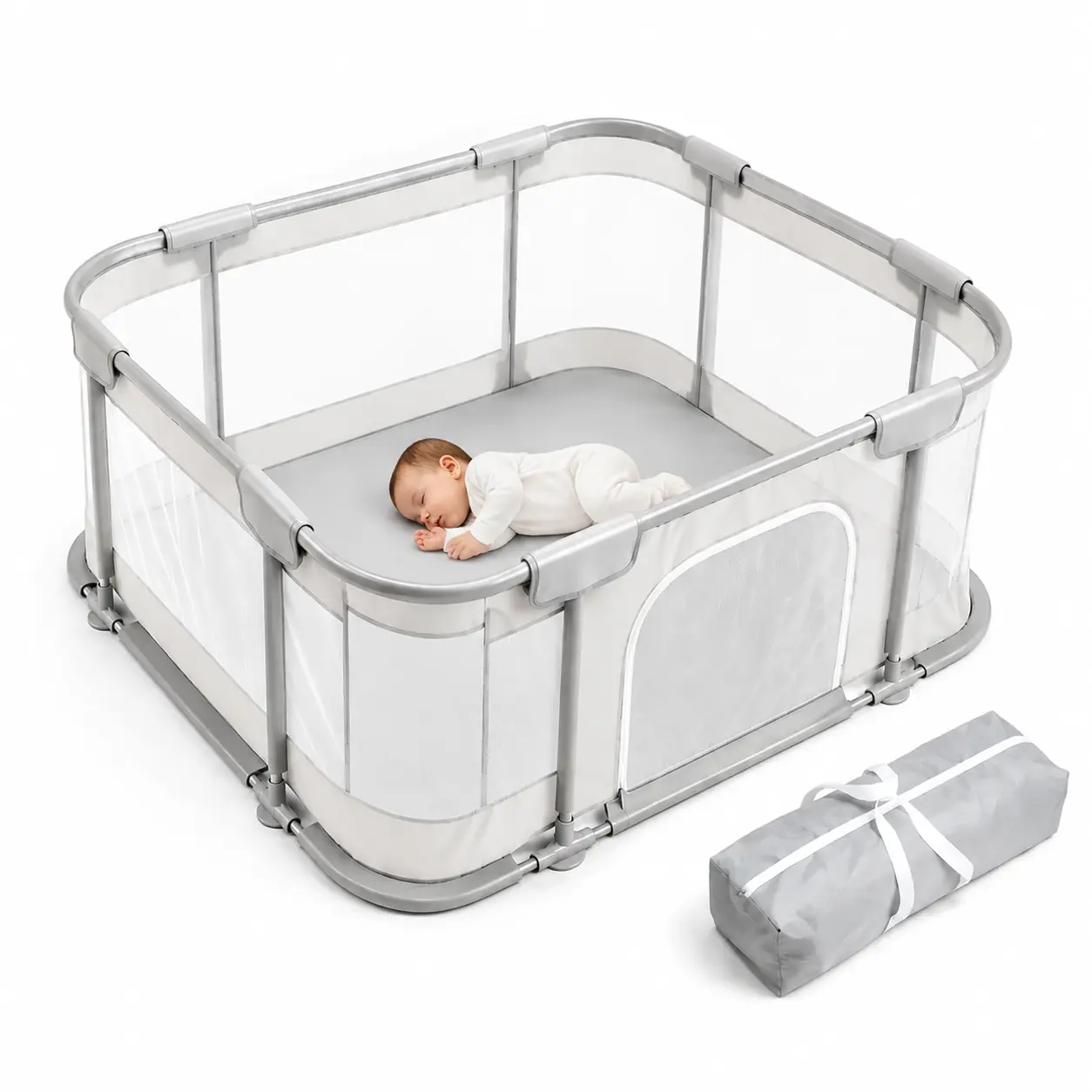 Desque Baby Playpen 47*47, 47*71 Inch with Carry Bag Portable Play Pen for Babies & Toddlers Indoor Outdoor Durable Oxford