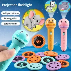 Kids Projection Flashlight, Bedtime Story Projector Toy, 6 Slides with 48 Patterns, Safe ABS Material, Interactive Early Learning STEM Tool for Toddlers, Portable Visual Cognitive Gift, Easy-to-Use Science Aid for Parents & Teachers.