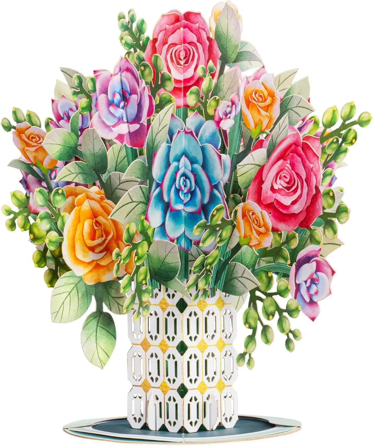 Roses and Succulent Oversized Pop Up with Keepsake