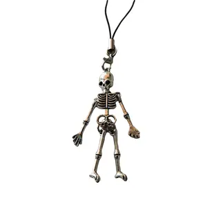 Halloween Punk Style Pendant Gift Phone Chain, Adjustable Skull Head Design, Trendy Girl Heart Charm Accessory for Mobile Phones, Phone Charms, Adjustable Phone Strap, Phone Accessories