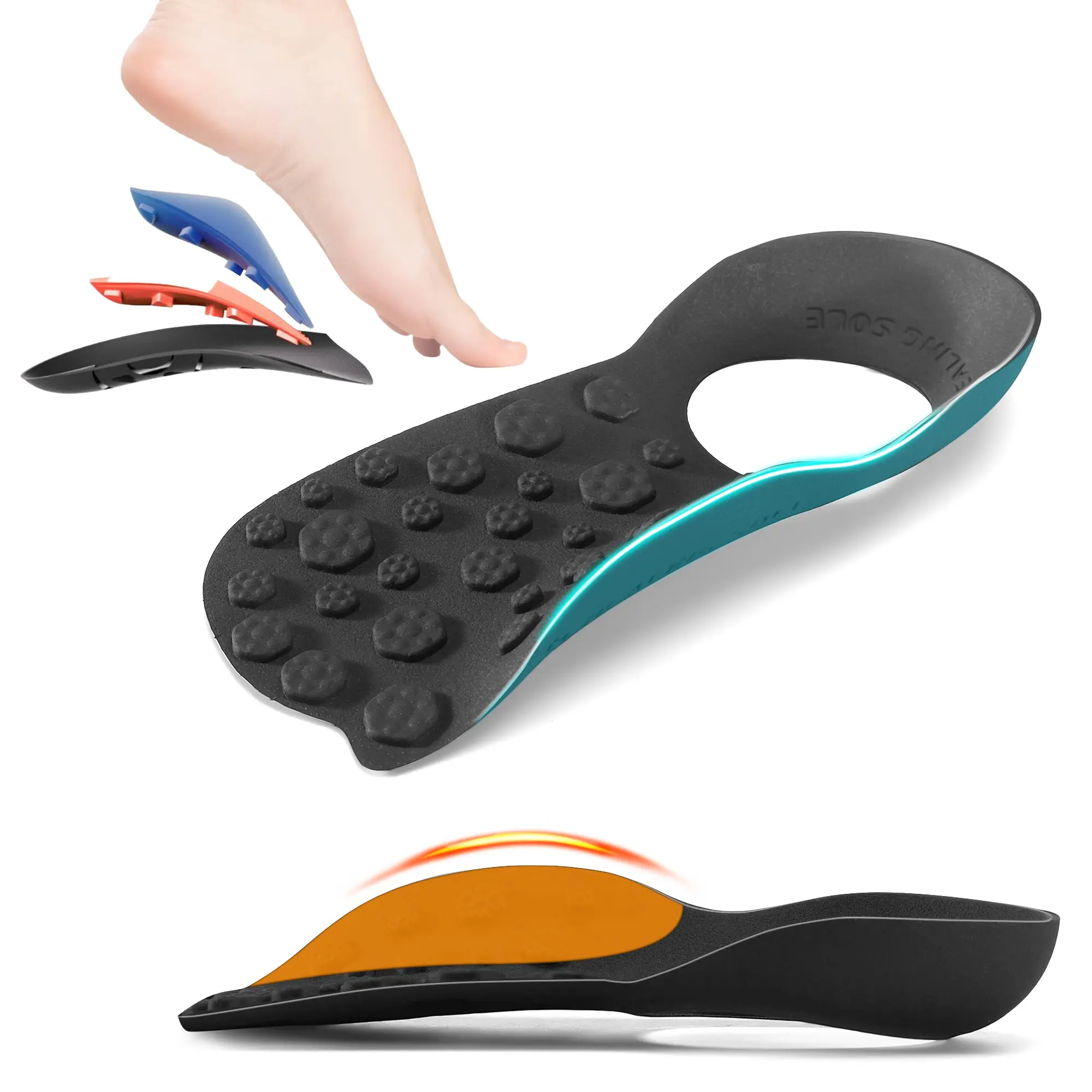 Womens and Mens Arch Support Insoles Plantar Fasciitis Relief Flat Feet Orthotic Inserts for Over Pronation, High Arch, Heel Pain, Sport & Work Shoe Insoles All Purpose Insoles Black