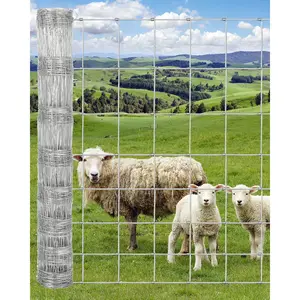 4ft x 164ft - Heavy Duty Galvanized Wire Fencing for Hog, Goat, Sheep & Deer, Durable Chain Link Fence for Yard Protection, Livestock & Poultry Enclosures, Cattle Panel