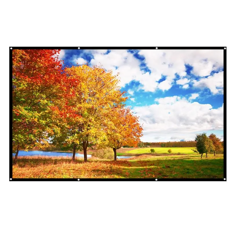 150-Inch Projector Screen, Foldable & Washable Movie Projection Screen, High Density Ironing 16:9 Polyester Projection Screen, HD Projector Screen for Outdoor & Indoor Use