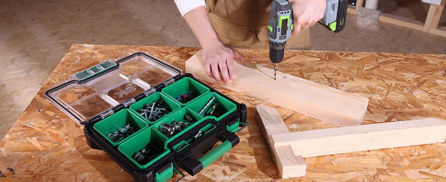 #summersale SK Small Part Organizer, Stackable Tools Box Organizer with Compartments and Removable Dividers, Transparent Lid, Waterproof & Impact-Resistant Design, for Small Tools and Accessories #summersale SK Small Part Organizer, Stackable Tools Box Organizer with Compartments and Removable Dividers, Transparent Lid, Waterproof & Impact-Resistant Design, for Small Tools and Accessories