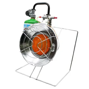 Flame King FK-AD010CGA Multi-Use Portable Propane Heater/Cooker 15,000 BTU for Camping, Ice Fishing, and Backpacking Trips, Silver