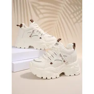 Women's Wedge Heel Thick Sole Sports Shoes, Comfortable and Stylish Athletic Footwear, Perfect for Casual Wear and Daily Use, Sneakers Height Shoes