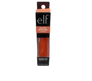 e.l.f. Glow Reviver Lip Oil Coral Fixation Ultra-Glossy Tinted Formula Infused with Jojoba Oil Vegan Cruelty-Free Non-Sticky Comfortable Application Makeup Apricot