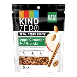 KIND Zero Added Sugar Keto Granola, Apple Cinnamon Nut, Good Source of Fiber, Gluten Free, Low Sugar, 5g Protein, 1 Count