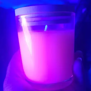 Handmade Blacklight Reactive Luxury Organic Candle: Hot Pink Cranberry Pine by Glow by Nikki