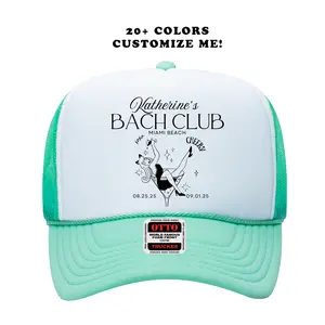 Custom Bachelorette Party Trucker Hat Martini Theme BACH CLUB Personalized Design Trucker Party Hats Fun Bach Pool Party Accessories Matching Group Hats