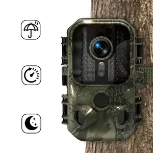 2.5K HD Trail Camera Game Camera with Night Vision Motion Activated 0.3s Trigger Time Deer Cam IP65 Waterproof Hunting Camera Suitable for Outdoor Wildlife Detection Monitoring Home Security