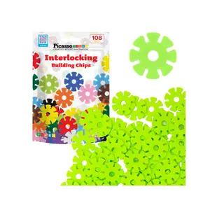 PicassoTiles Building Chip Interlocking Disc Construction Blocks in Color Light Green