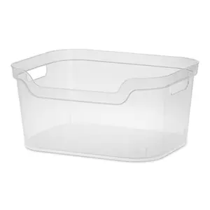 Sterilite 7 x 11 x 14.25 Inch Open Storage Bin w/ Carry Handles, Clear (18 Pack)
