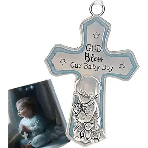 Crib Cross "God Bless Our Baby Boy" in a Gift Box