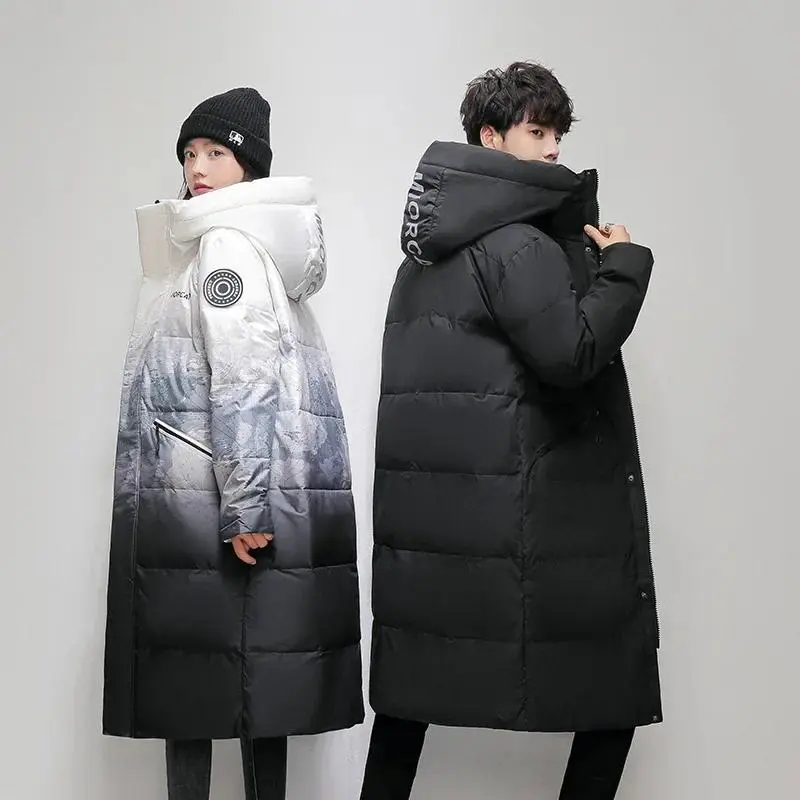 Winter Mens Down Parkas High-quality -30 Outdoor Snowfield Down Jackets Long Male White Duck Thicked Warm Hooded Jacket Coat