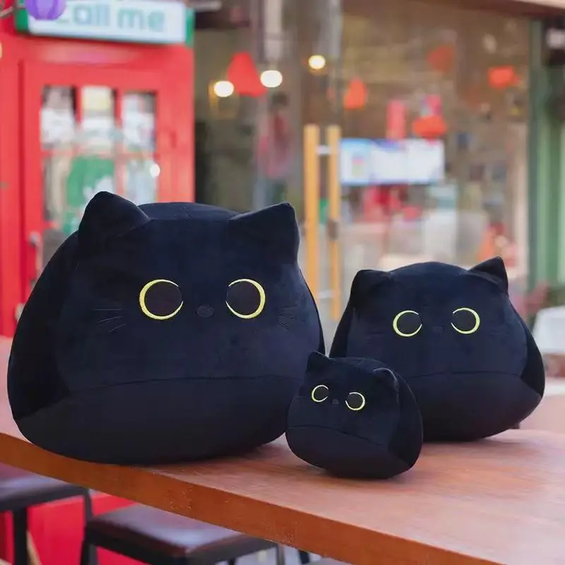 Black Cat Design Plush Toy, 1 Count Soft Cat Stuffed Animal, Cat Plush Pillow, Birthday Gift, Soft Adorable Stuffed