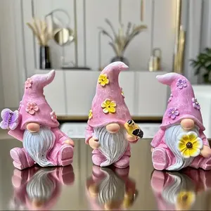 3-Piece Gnome Garden Decor Set, Garden Gnome Statue, Unique Floral Ornaments, Perfect for Garden Beds, Patios & Paths, Enhance Outdoor Spaces, Home Decor Ornaments, Home Decor Accessory