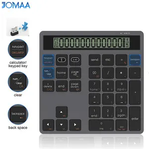 JOMAA 2 in 1 Wireless Numeric Keyboard with Display Calculator Bluetooth USB Wireless Number Keypad Financial Accounting Numpad Data Entry