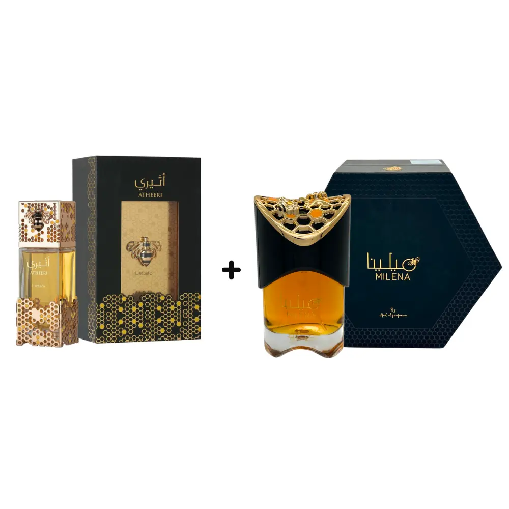 Lattafa Atheeri & Milena by Ard Al Zaafaran Eau de Parfum – 2x 3.4 OZ (100 ML) Premium Arabian Fragrance Edp Perfume Spray