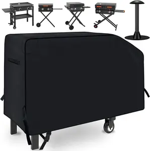 NEXCOVER 28 Inch Griddle Cover | for Blackstone 28 Inch 2 Burner Griddle Cooking Station | Waterproof Heavy Duty Gas Grill Cover | 600D Polyester Anti-UV Canvas Flat Top BBQ Cover with Support Pole.