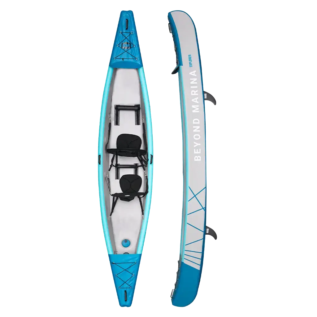 13'8 Inflatable Tandem Kayak 2 seats Stable - Explorer