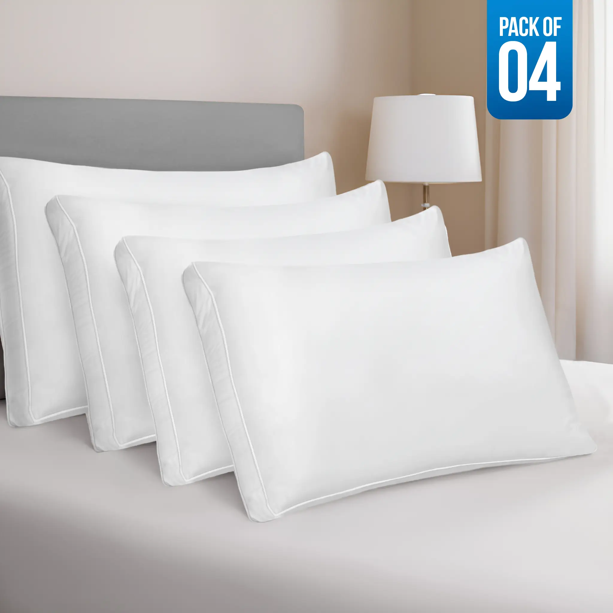 Utopia Bedding Bed Pillows for Sleeping - Set of 4 Gusseted White Pillows for Back Stomach & Side Sleepers - Comfortable & Versatile Support