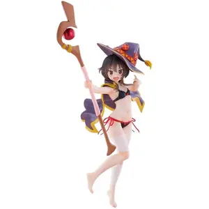 LUNK Megumin Anime Figure | KonoSuba Anime Collectible | 18cm Handmade PVC Model in Swimsuit | Standing Pose Figurine Gift for Fans & Collectors
