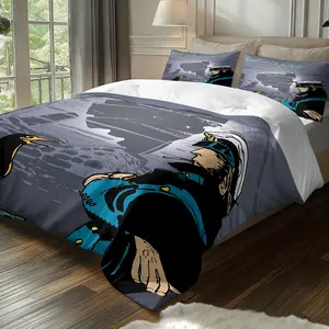 3Pcs,Corto Maltese design  three-piece bedding set, soft, comfortable and skin-friendly, universal in all seasons, bedding set, no pillow core, no quilt core, suitable for bedrooms, guest rooms - (1 quilt cover + 2 pillowcases)