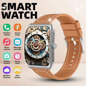 1.85-inch HD Curved Screen Smartwatch Bluetooth Calling, Message Notifications, Wrist-Raise Wake-Up Customizable Dynamic Watch Faces Multi-Sport Mode Fitness Tracker, Pedometer Unisex Wearable Gift Compatible with iOS and Android