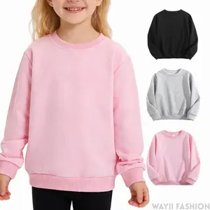 Kids and Toddlers' Crewneck Sweatshirts Medium Weight Solid Long Sleeve Pullover Tops for Boys and Girls