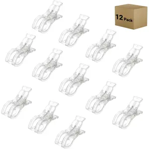 Rosellas 12 Pack Balloon Arch Clips, Plastic Transparent Backdrop Spring Clamps, 3.5" Heavy Duty Clip for Backdrop Stand, Photography Studios, Birthday Wedding Decoration, Crafts, Clothing