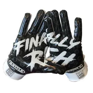 Finally Rich Battle Football Receiver Gloves Ultra-Stick Palm PerfectFit Material NCAA/NOCSAE Standards 90-Day Durability Guarantee