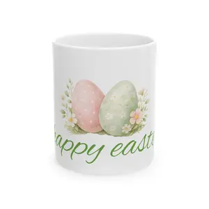 Pastel Easter Eggs Mug | Happy Easter floral egg coffee cup