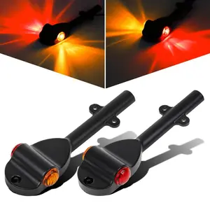 Partsam 2Pcs RED AMBER LED Trailer Fender Lights Bullet LED Clearance Marker Light Left Right Amber Front Red Rear