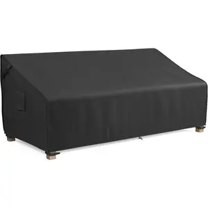 3-Seater Outdoor Couch , Patio Furniture s , Fits up to 88W x 40D x 35H inches, with Air Vent and Handles, Black