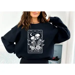 Skeleton Lovers Sweater Gothic Skeleton Couple Shirt Valentine Days Gift Christmas Gift for Couples Cute Party Sweatshirt Gift for Friends