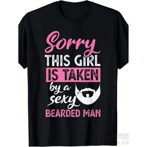 Humorous Bearded Man TShirt Funny Couples Graphic Heavyweight Crewneck Gift for Bearded Men and Women Casual Attire