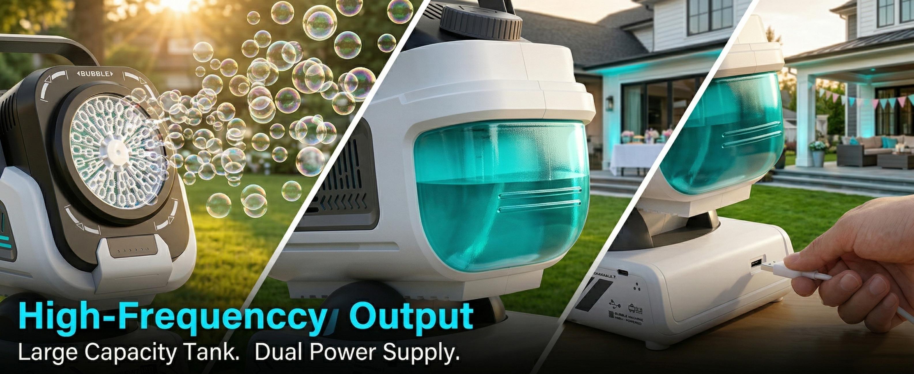 Upgraded Bubble Machine, 1800mAh Rechargeable, for Kids/Weddings/Parties/Outdoor Use, Ideal Christmas/Thanksgiving/Black Friday Gift, 2 AAA Batteries Required for Remote (Not Included)