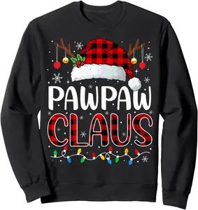 PawPaw claus christmas lights matching family xmas pajama Sweatshirt