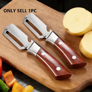 Stainless Steel Multi-Functional Vegetable Peeler and Bottle Opener, Easy-To-Use Kitchen Tool, Right-Handed, Suitable for Various Vegetables and Fruits