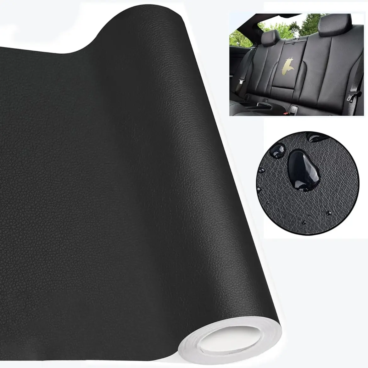 Extra-large 20*71 inch self-adhesive leather repair patch, made of PVC artificial leather waterproof material, suitable for car seats, sofas, and chairs.