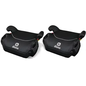 Diono Solana Backless Booster Car Seats – 2 Pack Lightweight Booster Seats with Cup Holders