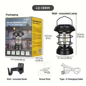 MIMIRGB Upgraded Solar Hanging Lights - 12+ Hours Warm Light, Waterproof IPX4, Zero Electricity Cost, Eco-Friendly & Durable Metal Body, Ideal for Garden Courtyard