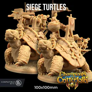 Siege Turtle War Weapon Tortoise Catapult | The Dragon Trappers Lodge | 32mm Scale | Miniature TTRPG Mini DnD Dungeons and Dragons Wargame