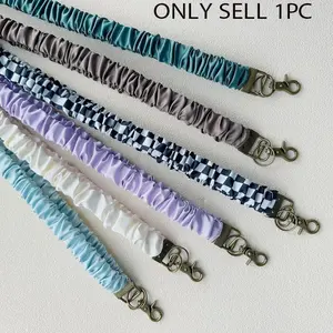 Stretchy Scrunchie Lanyard for ID Badges - Cute NeckLanyard for Keys I Retractable Keychain Holder for Women Personalized Lanyard